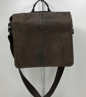 KNOMO UNISEX BROWN LEATHER MESSENGER BAG